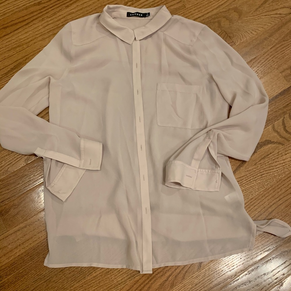 Trouve S small sheer blouse long sleeve